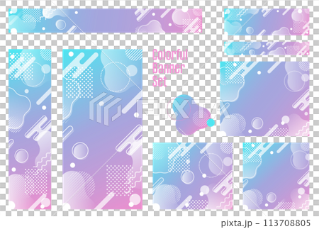 Banner set_Memphis pattern 113708805