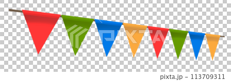 The party flag png image for celebration or holiday concept 113709311