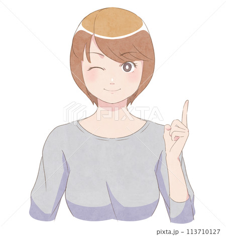 ウィンクする女性 113710127