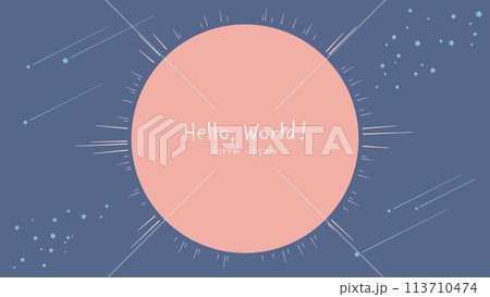 可愛い宇宙の背景イラスト 輝く惑星と星空 可愛い宇宙の背景イラスト 輝く惑星と星空 113710474