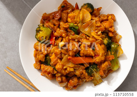 Soy sauce seasoned fried chicken korean style laziji Soy sauce seasoned fried chicken korean style laziji 113710558
