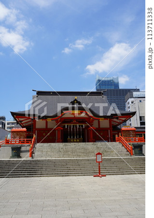 青空に映える花園稲荷神社　6月新宿428花園神社と歌舞伎町タワー・花園稲荷神社 113711338