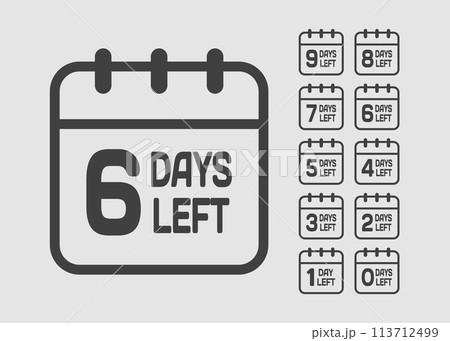 Countdown daily page calendar icon - 6 days left 113712499