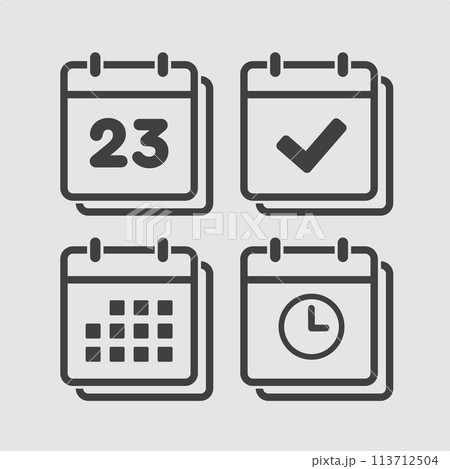 Icon calendar number 23, agenda app, timer, done Icon calendar number 23, agenda app, timer, done 113712504