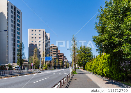 東京都 味の素スタジアム脇の甲州街道風景 東京都 味の素スタジアム脇の甲州街道風景 113712790