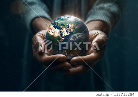 World humanitarian day. A helping hand to those affected by war and famine. A social problem. Camp. Refugees. Agust 19. In need of protection, food, homes. Search for a better life. Generative AI 113713284