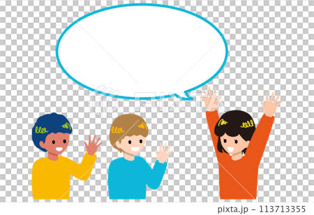 友達に話しかける子どものイラスト 113713355