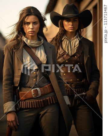Wild West girls, westerns, outlaws and bandits, sheriffs, robbers and lawmen, stylization and glamour, authenticity of Texas fierce look of self-confidence . Wild West girls, westerns, outlaws and bandits, sheriffs, robbers and lawmen, stylization and glamour, authenticity of Texas fierce look of self-confidence . 113713467