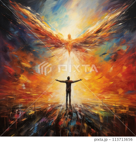 the soul goes to heaven Life after death, knocking on heaven's door, gates of heaven, chastity, religious concept, meeting god, paradise, bible . 113713656