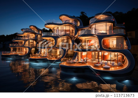 House of the Future. Alternative creative planning design architecture innovative modern modernized buildings. the skill and science of constructing, designing buildings and structures. 113713673