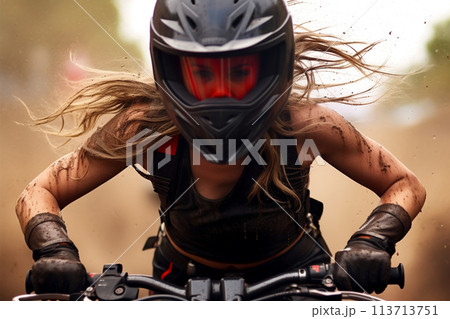 Portrait of a beautiful girl on a motorcycle, bucker, sports motocross, luxury style, glamour, cool free ride travel , leather latex clothing, lifestyle speed riding, helmet Portrait of a beautiful girl on a motorcycle, bucker, sports motocross, luxury style, glamour, cool free ride travel , leather latex clothing, lifestyle speed riding, helmet 113713751