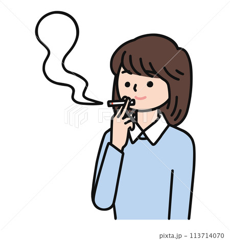 喫煙している女性 113714070