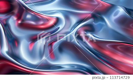 輝く液体金属のテクスチャー背景素材 113714729