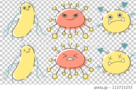 ウイルスのイラストセット 素材集 ウイルスのイラストセット 素材集 113715255