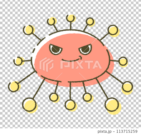 ウイルスのかわいいイラスト 113715259