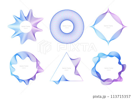 エレガントで上品アンティークな飾り枠フレームイラスト素材 113715357