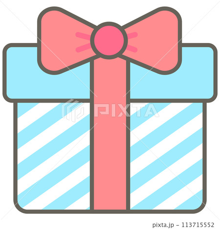 Kids hand drawn kawaii birthday party cute elements set gift box Kids hand drawn kawaii birthday party cute elements set gift box 113715552