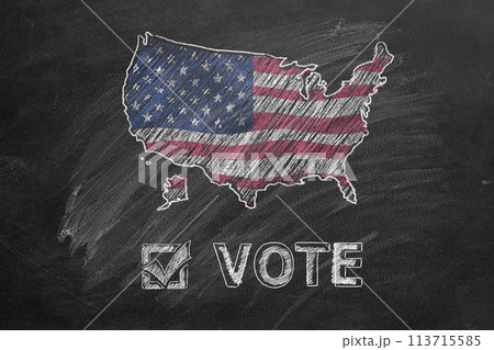 Vote. Chalk drawn illustration 113715585