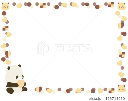 パンダとクッキーのフレーム 113715930
