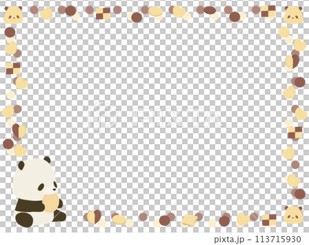 パンダとクッキーのフレーム 113715930