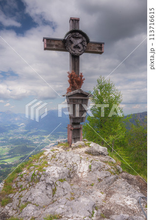 Mountain valley near Klettersteige am Jenner in Berchtesgaden National Par, Alps Mountain valley near Klettersteige am Jenner in Berchtesgaden National Par, Alps 113716615
