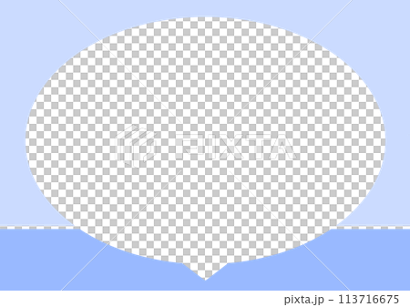 シンプルな吹き出し　青　バイカラー 113716675