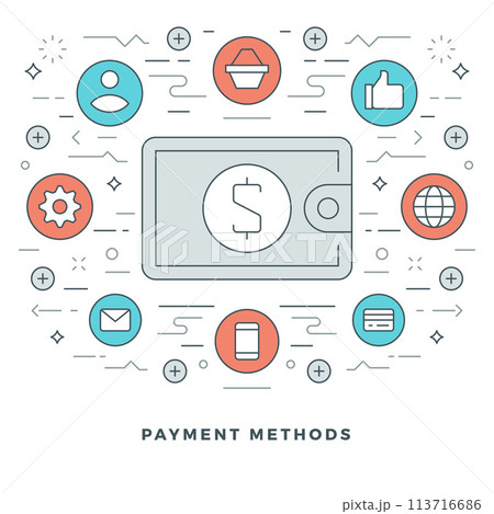 Flat line Business Concept Vector illustration. Modern thin linear stroke vector icons. Flat line Business Concept Vector illustration. Modern thin linear stroke vector icons. 113716686