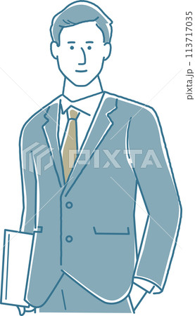 ポーズを決めるビジネスマン 113717035