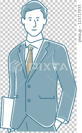 ポーズを決めるビジネスマン 113717035