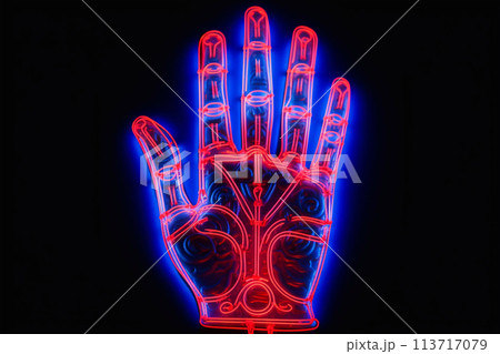 Palmistry neon. Prediction of the future. 113717079