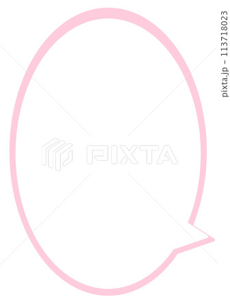 シンプルな吹き出し　淡いピンク 113718023