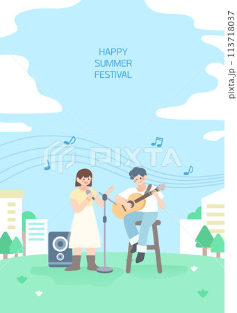 Summer Festival Travel Illustration  113718037