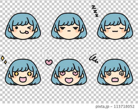 Bob and various facial expressions set 113718052