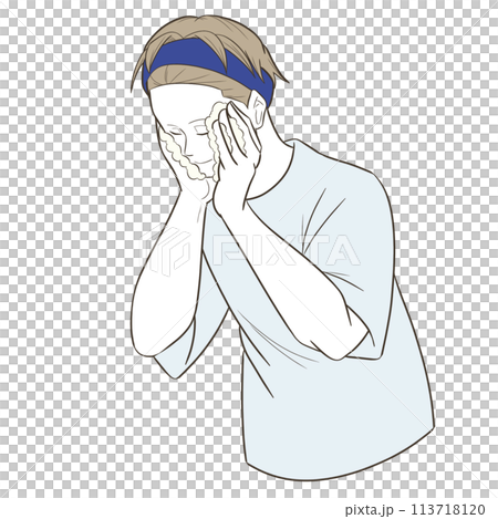 一個男人洗臉 113718120