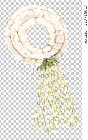 Thai garland colorful flower. Watercolor illustration. Thai garland colorful flower. Watercolor illustration. 113718917