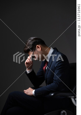 ビジネスマン　ミドル男性　ポートレート 113718961