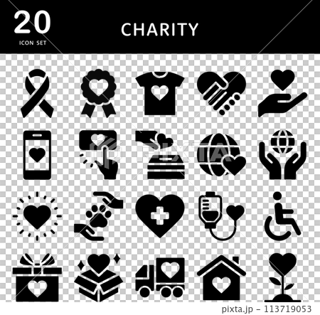 チャリティー　環境保護　アイコンセット 113719053