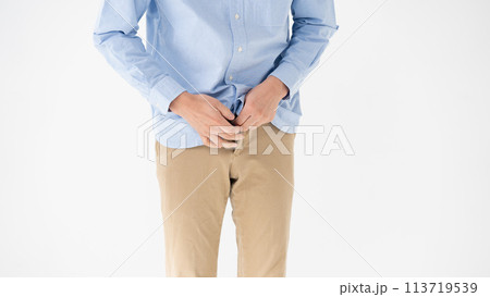 ミドル男性　ズボン　ファスナー 113719539