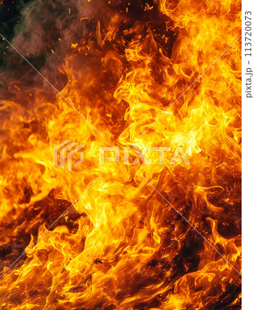 燃える熱い炎のイメージのイラスト素材 [113720073] - PIXTA