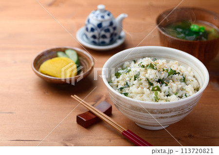 わかめご飯と若芽のお味噌汁 わかめご飯と若芽のお味噌汁 113720821