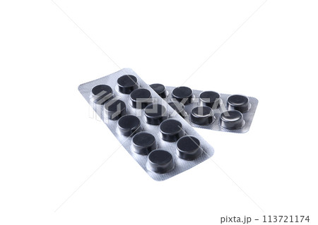 PNG, a plate of activated carbon, isolated on a white background. PNG, a plate of activated carbon, isolated on a white background. 113721174