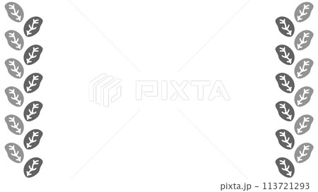 モノクロの葉のフレームイラスト モノクロの葉のフレームイラスト 113721293