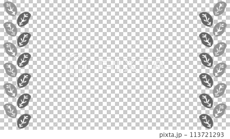 モノクロの葉のフレームイラスト モノクロの葉のフレームイラスト 113721293