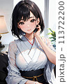 やわらかな光に包まれる、微笑みの和装美人 113722200