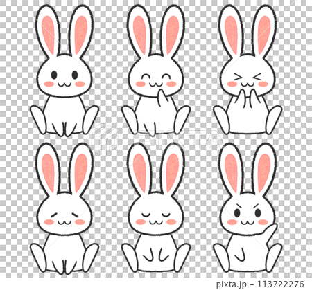 Set of sitting rabbits 113722276