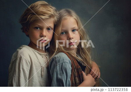 Day of brothers and sisters.Siblings day. 113722358