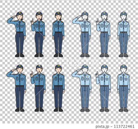 illustrations of various police poses illustrations of various police poses 113722461