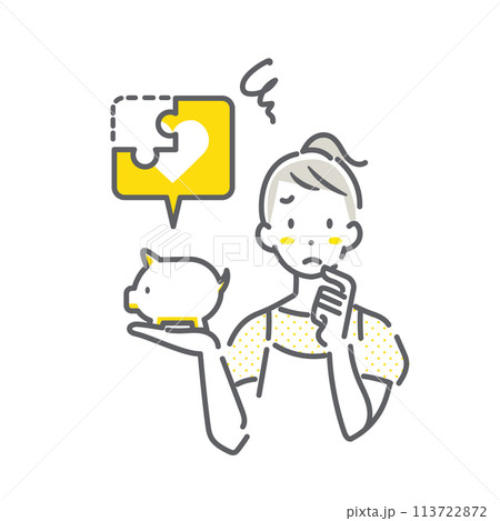 高い社会保険料に悩む若い女性 シンプルでお洒落な線画イラスト 高い社会保険料に悩む若い女性 シンプルでお洒落な線画イラスト 113722872