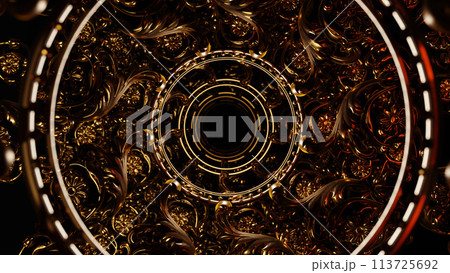 3D illustration Background for advertising and wallpaper in classic pattern and retro scene. 3D rendering in decorative concept. 113725692