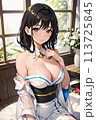 陽光のカフェテリア：優美な和装美女の午後 113725845